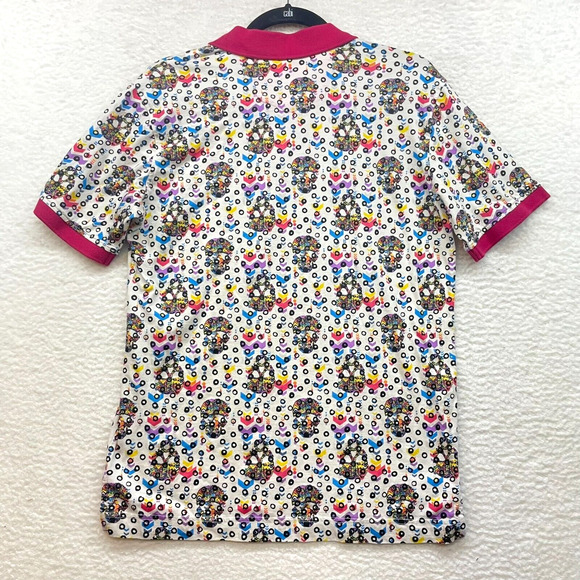Robert Graham Shirt Mens Small Polo Skulls Day Of The Dead Neon All Over Print - Picture 3 of 10